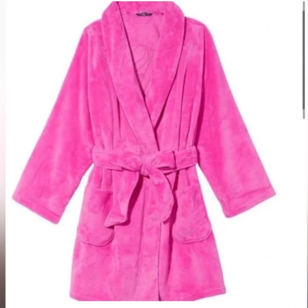 Victoria's Secret Vibrant Pink Plush Robe - Brand New